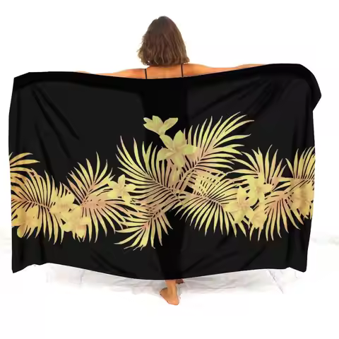 Hawaiian Beach Resort Vintage Art Coat One-piece cape Elegant apron Custom Polynesian print Tribal E