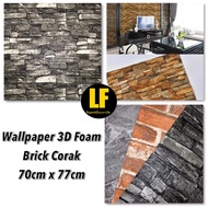 AA Wallpaper Foam 3D Brick Wall Paper Sticker 3D Corak 70cm x 77cm