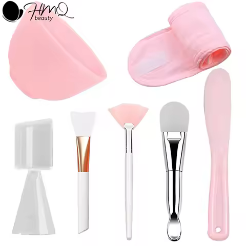 DIY Face Mask Mixing Bowl Set Silicone Facial Applicator Brush Spatula with Measure Spoon Facial Ski
