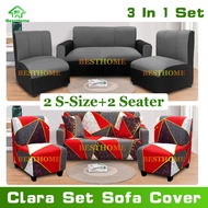 3 in 1 Set Sala Sofa Cover 3 Pcs Sala Sofa Set Cover 2 Small Armless Sofa Cover and 2 Seater Sofa Co