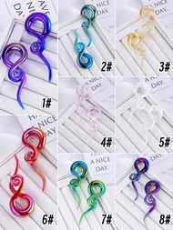 2PCS Multi-Colors Glass Ear Twist Spirals Ear Hangers Glass Ear Weights Gift Box Packaging Jellyfish