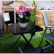 Glass Square Table Black W70xD70xH70CM