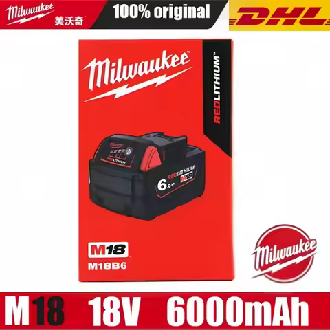 100% New Milwaukee M18 6.0Ah High Output Battery 18V Lithium-ion Rechargeable for Milwaukee M18 Cord