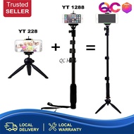 YT-1288 Selfie Monopod + YT-228 Mini Tripod Stand YT1288 + YT228 with Bluetooth Remote