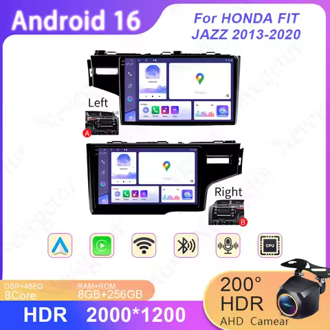 Android For HONDA FIT JAZZ 2013-2020 Car Multimedia 4G GPS 2din Dvd Auto Radio Stereo Head Unit Navi