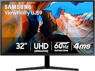 SAMSUNG 32 inch UJ59 4k monitor (LU32J590UQNXZA) - UHD, 3840 x 2160p, 60hz, 4ms, Dual monitor, lapto