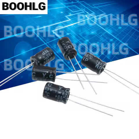 10PCS 1uf 63v YC Vertical NP Non-Polar 63v 1uf Aluminum Electrolytic Capacitor 8X12