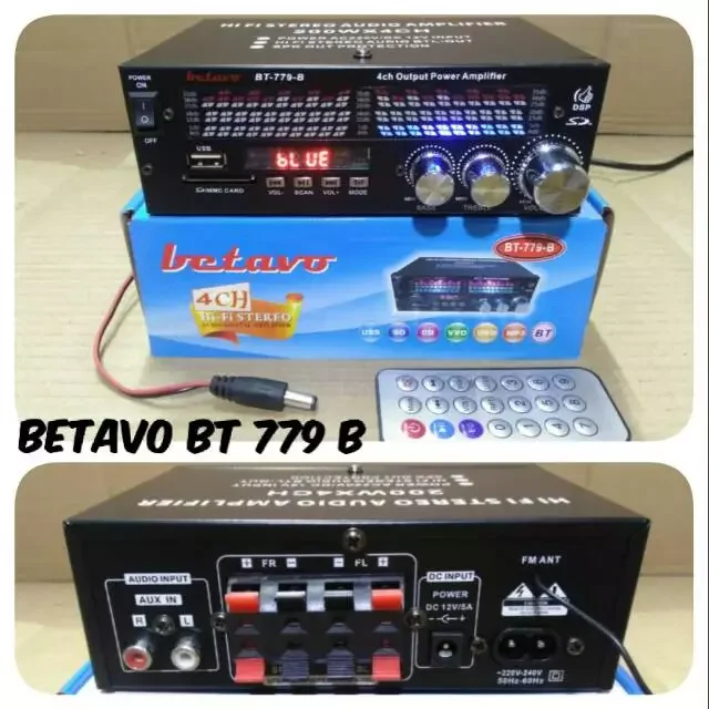 Power Amplifier Mini Betavo BT-779B Usb Bluetooth Fm Radio