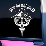 You Do Not Yield Car Decal Acotar, Deer, Sword, Night Court, Fantasy Reader, Humor Car Window Mirror