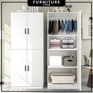 F&amp;F:4 Door Wooden Wardrobe/Shoe rack (Customize Available)/Shoe Cabinet/4 pintu Almari Baju/almari kayu/Almari Rak Kasut