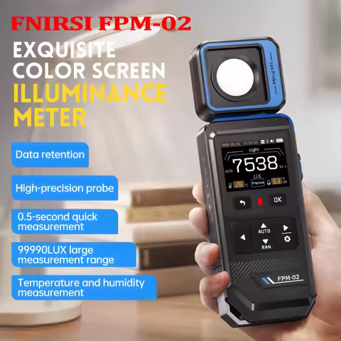 FNIRSI FPM-02 Professiona Luxmeter High Precision Illuminance Tester 3-IN-1 Temperature & Humidity M