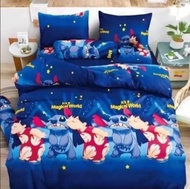 ( 7  ลาย) ชุดผ้าปูที่นอน ขนาด 6 ฟุต/5ฟุต/3.5ฟุต ผ้าปูที่นอน + ผ้านวม ครบชุด ลายสติช  ชุดเครื่องนอนคร