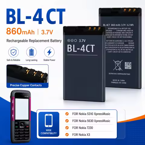 BL-4CT Battery 860mAh 3.7V For Nokia 5310 XpressMusic 5630 7230 X3 Rechargeable Mobile Phone Replace