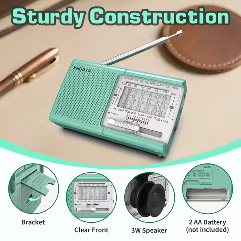 XHDATA D219 Worldwide Portable Radio AM FM Shortwave All Band Receiver 1kHz Fine Tuning DSP High Sen