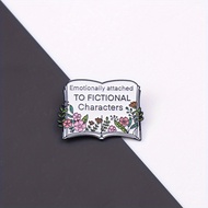 Emotional brooches for fictional characters, badges for book and novel enthusiasts, flower books, cr