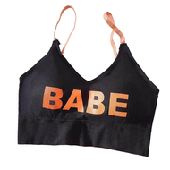 "1688 Taobao" H-9050 (LOW) สปอร์ตบราแฟชั่นผ้าบางเบา สกรีนBABE เสื้อผ้าผู้หญิง