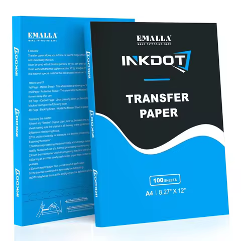 100pcs EMALLA INKDOT Tattoo Transfer Papers A4 Size Tattoo Thermal Copier Stencil Papers for Tattoo 