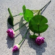Single Artificial Lotus Lotus Lotus Leaf Handle Bouquet Small Artificial Flower Plastic Flower Lotus