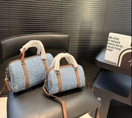 Tory Burch 托裏伯奇 淺藍丹寧波士頓 手拿包 免運費 送禮