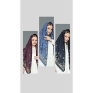 Seroja Scarf - Veil Square Hijab with songket motif