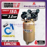 EUROX 3.0HP 150L Belt Air Compressor (8 BAR) EAW6220 G - 6 Month Warranty ( EUROX AIR COMPRESSOR BEL