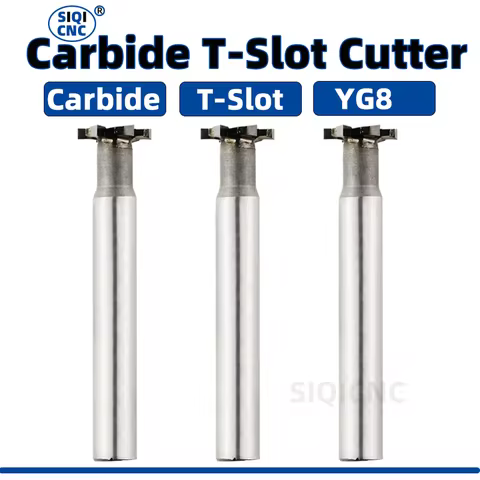 Alloy T-Slot Milling Cutter Tungsten Steel Rough Inserted Straight Shank For Hardness Metal Keyway E
