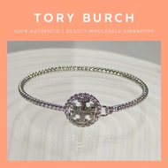 Tory Burch Silver Logo Thin Bangle