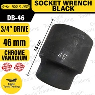 S-Ks Tools USA 3/4 inch Drive 46mm Socket Wrench Black | Chrome Vanadium | DB-46