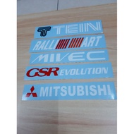 CAR STICKER CUTTING TEIN, RALLIART, MIVEC,GSR EVOLUTION, MITSUBISHI