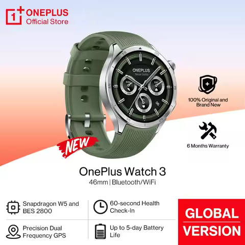 All New OnePlus Watch 3 Global Version Smart Watch 1.50 inches AMOLED 32GB Memory Snapdragon W5 Wear