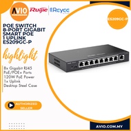 Ruijie 9 Port 120W Gigabit Cloud Managed Network POE PoE+ Switch 8 Poe 1 Uplink RJ45 LAN ES209GC-P