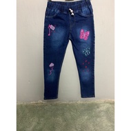 Girls' Jeans 1-12 Years Old with Butterfly Embroidery Variations Girls' Long Jeans Girls' Jeans Girl