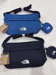 韓國預訂 2色選 the north face logo 拉鍊口袋 配零錢包 斜咩袋