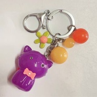 Mirabelle高質感有機玻璃 鑲鑽紫色小貓 樹脂 晶球 壓克力 鑰匙圈吊飾@c801