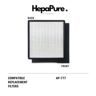 Clean Air AP-777 Compatible Replacement Filter. Includes Additional Carbon Pre-Filter - HepaPure