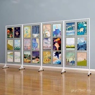 Work Display Studio Art Display Stand Mobile Kindergarten Outdoor Grid Exhibition Stand Folding Disp