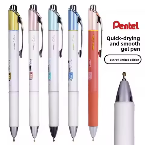 Japan PENTEL Striped Quick-drying Gel Pen BLN75 0.5mm Limited Edition ENERGEL Clena BLN75L Black Ref