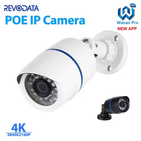 8MP 4K IP66 Waterproof Bullet Outdoor POE Camera, IP Surveillance Camera Security Night CCTV System 