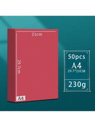 50張/包紅色A4折紙紙，DIY工藝用大紅紙板，大尺寸雙面紅色厚手工紙