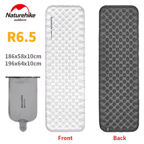 Naturehike R6.5 Inflatable Mat 10cm Thicken 20D Nylon TPU Ultralight Camping Tent Air Bed Warm Outdo