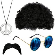 4 Pack Hippie Costume Set 70s Disco Fever Costume Accessories Party Supplies Stage Performance Props Event Cosplay Props