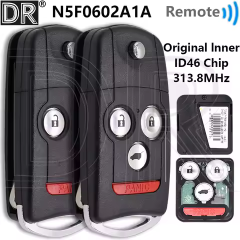 Great 313.8MHz ID46 PCF7936 N5F0602A1A Original Inner Car Remote Control Flip Key For Honda Acura RD