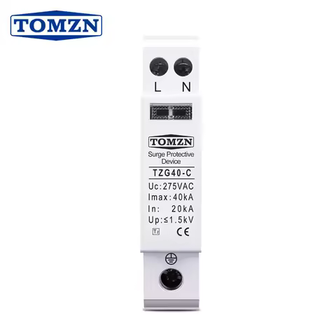 TOMZN AC SPD 20~40kA 275V House Surge Protector protection Protective Low-voltage Arrester Device 1P