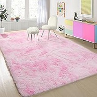PAGISOFE Soft Shaggy Area Rugs Fluffy Carpets for Girls Bedroom Teens Room 5x8 Feet, Plush Fuzzy Pat