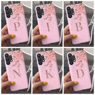 Casing Samsung Galaxy A32 4G 5G SM-A325F SM-A326B Phone Case Cute Letters Pink Flower Silicone Cover Samsung A32 Cases