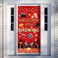 Movie Night Party Door Cover Sign Movie Theme Party Decorations Theater Movie Night Supplies Welcome