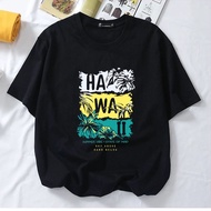 [T-SHIRT PEREMPUAN LELAKI] BAJU SUMMER HAWAII GRAFIK TSHIRT GRAPHIC TEE WOMEN MEN BAJU WANITA LAKI K