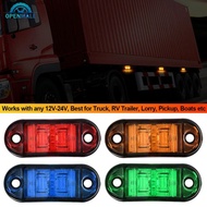 OPENMALL 1PC 12V- 24V Trailer Truck Side Clearance Marker Lamp Warning Lights 2LED Side Marker Lamp 