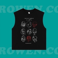 Men's Sleeveless Vest SINGLET 21 PILOTS BLURRY FACE Grunge Black Crop Top SLIM FIT STYLE VINTAGE ATE