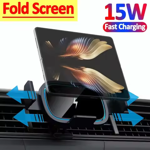 Car Wireless Charger Phone Holder For Samsung Galaxy Z Fold 5 4 3 2 iPhone 14 13 12 Pro Max Xiaomi F